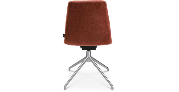 STUHL in Aluminium Velours Metall, Textil - Rot/Alufarben, Design, Textil/Metall (46/81,5-84,5/55cm) - Johann Jakob