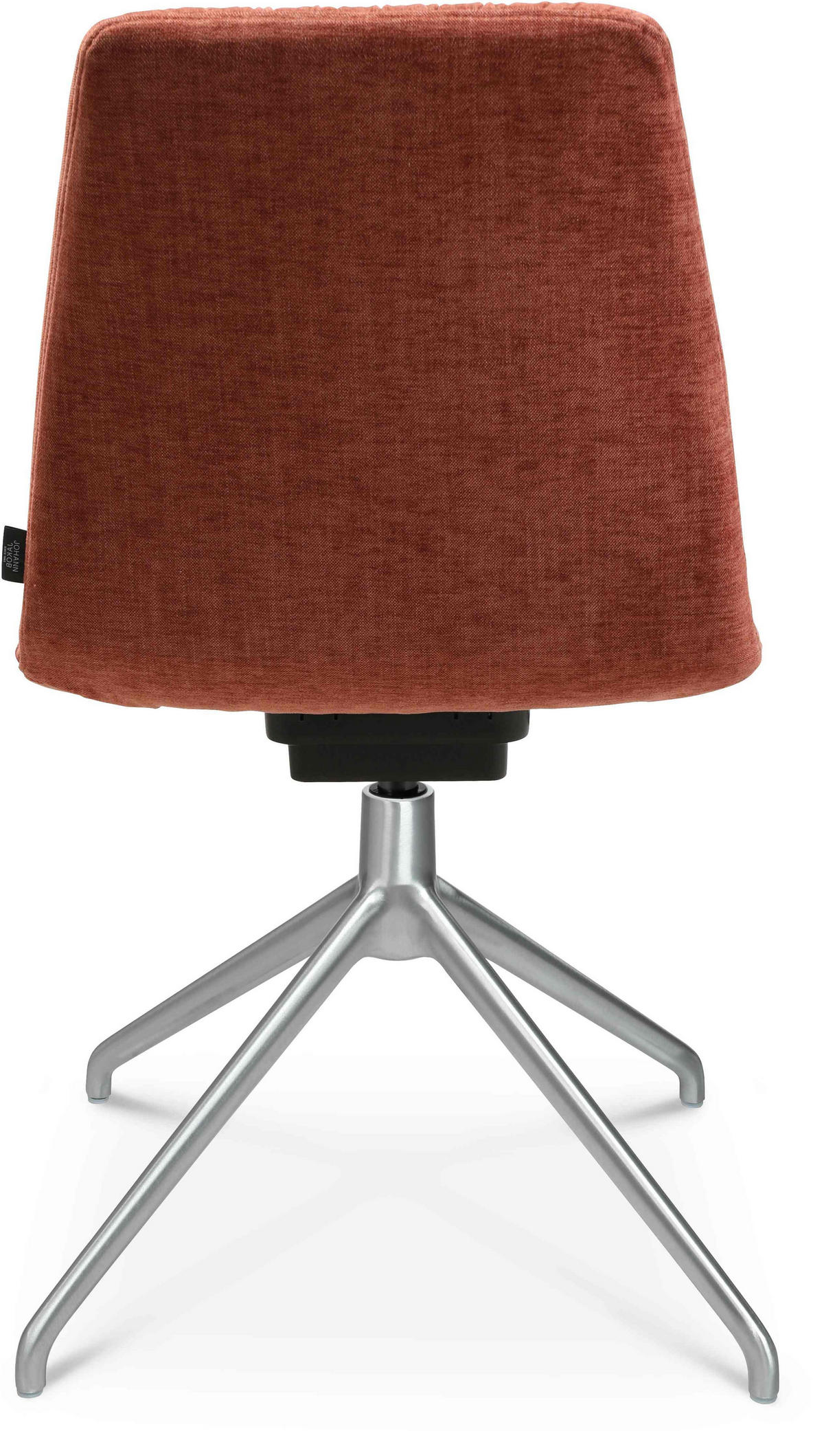 STUHL  in Aluminium Velours  - Rot/Alufarben, Design, Textil/Metall (46/81,5-84,5/55cm) - Johann Jakob