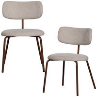 STUHL-SET 2 Stück  in Eisen Webstoff  - Braun/Weiß, MODERN, Textil/Metall (48/75/53cm) - Livetastic