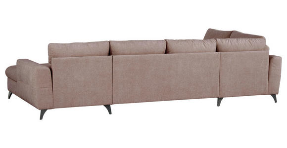 WOHNLANDSCHAFT Rosa Chenille  - Schwarz/Rosa, KONVENTIONELL, Textil/Metall (188/340/160cm) - Xora