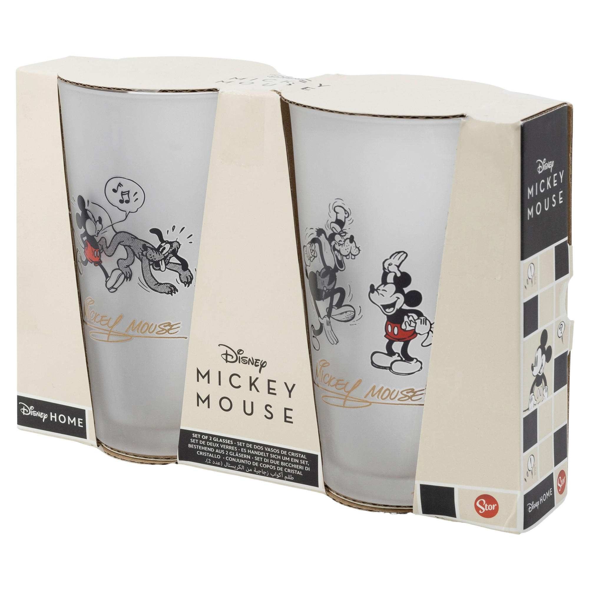GLÄSERSET Mickey and friends  2-teilig  - Goldfarben/Schwarz, Basics, Glas (490ml) - Disney