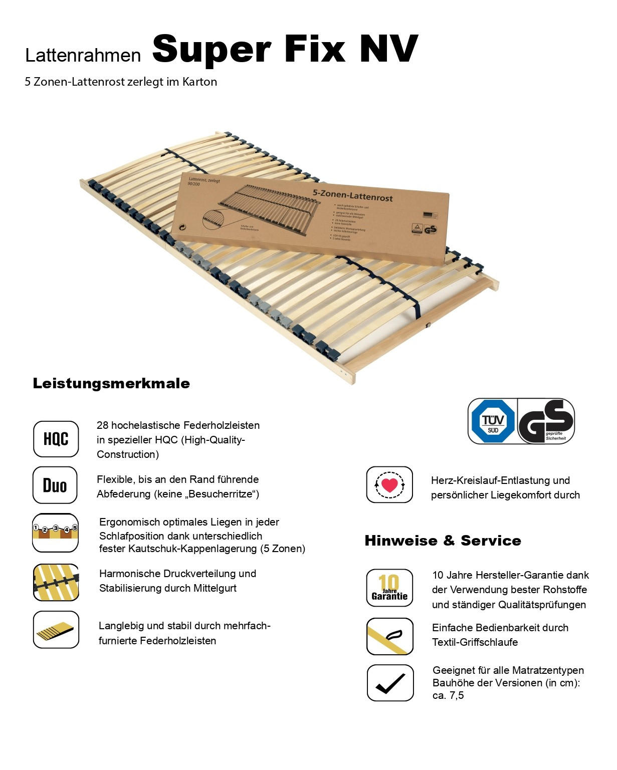 LATTENROST 90/200 cm  - Birkefarben, Basics, Holz (90/200cm) - Beco