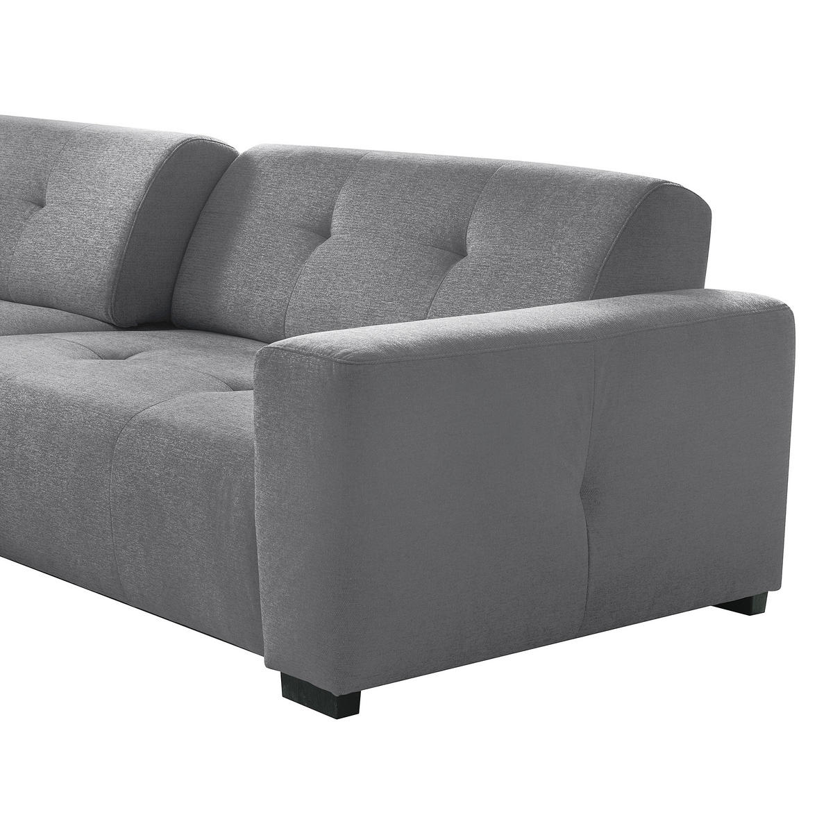 ECKSOFA AUSTIN Grau Flachgewebe Sitztiefenverstellung  - Schwarz/Grau, Design, Kunststoff/Textil (169/286cm) - Livetastic