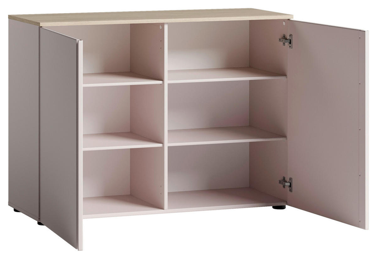 KOMODA   120,2/89/43 cm   boje hrasta, kašmir  - kašmir/boje hrasta, Design, drvni materijal/metal (120,2/89/43cm) - Voleo