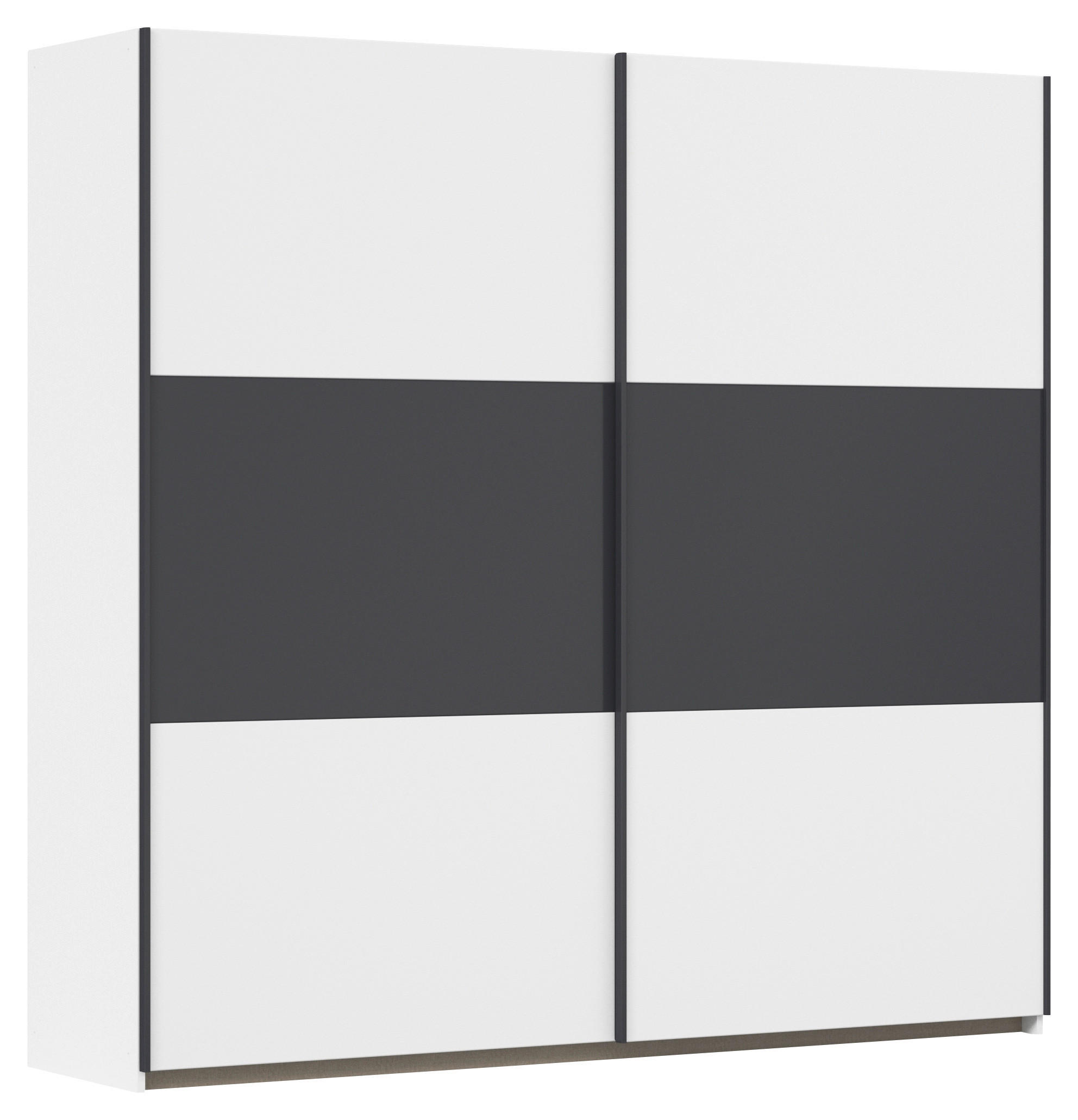 SCHWEBETÜRENSCHRANK 218/210/59 cm 2-türig Grau, Weiß  - Weiß/Grau, MODERN, Holzwerkstoff/Metall (218/210/59cm) - Rauch Möbel