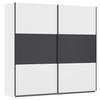 GARDEROB MED SKJUTDÖRRAR 218/210/59 cm 2-dörrar - vit/grå, Modern, metall/trämaterial (218/210/59cm) - Rauch Möbel