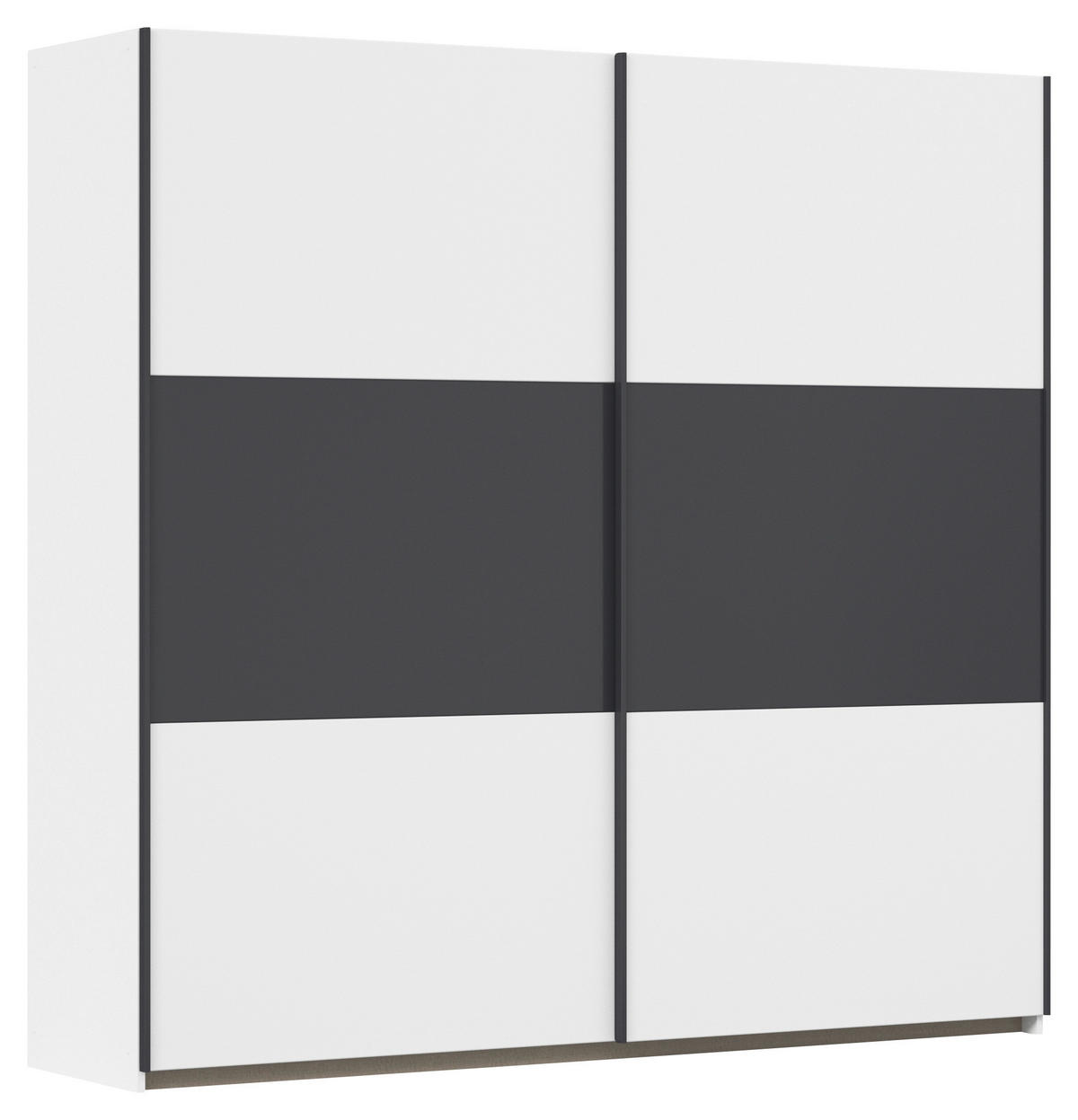 SCHWEBETÜRENSCHRANK in Grau, Weiss  - Weiss/Grau, Modern, Holzwerkstoff/Metall (218/210/59cm) - Rauch Möbel