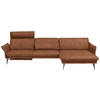 ECKSOFA in Lederlook Braun  - Anthrazit/Braun, Design, Textil/Metall (330/174cm) - Himolla