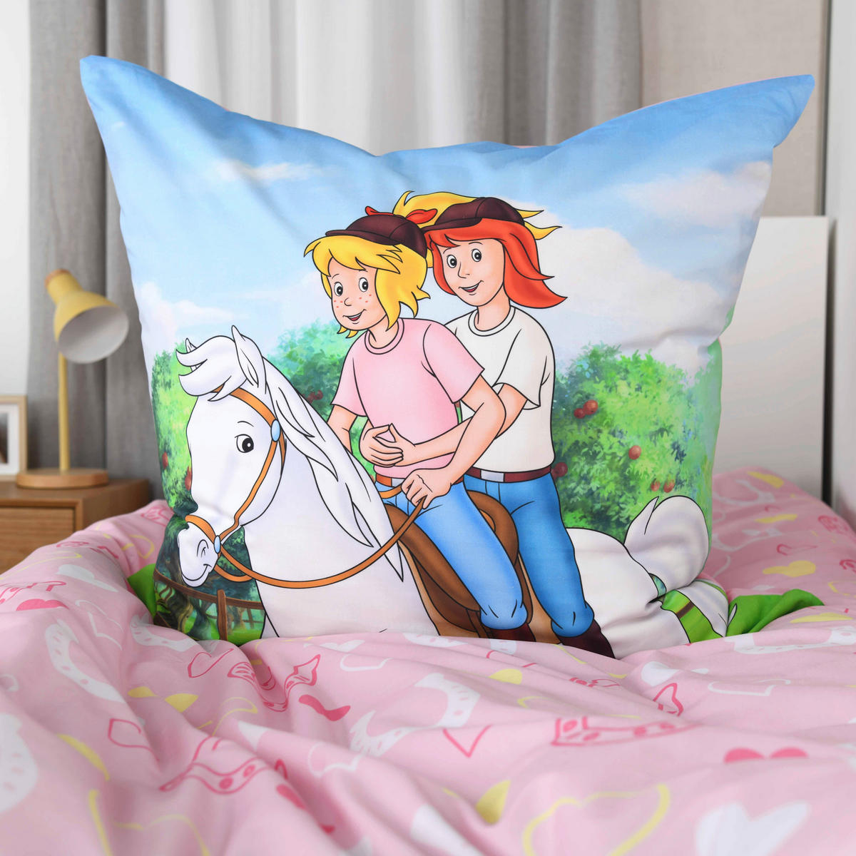 JUGENDBETTWÄSCHE Bibi und Tina Renforcé 135/200 cm  - Hellrosa/Multicolor, Design, Textil (135/200cm) - Herding
