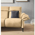 TRAPEZSOFA in Mikrofaser Beige  - Beige/Schwarz, KONVENTIONELL, Textil/Metall (221/103/95cm) - Dieter Knoll