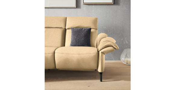TRAPEZSOFA in Mikrofaser Beige - Beige/Schwarz, KONVENTIONELL, Textil/Metall (221/103/95cm) - Dieter Knoll