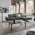 ECKSOFA in Echtleder Grau  - Schwarz/Grau, Design, Leder/Metall (288/184cm) - Novel