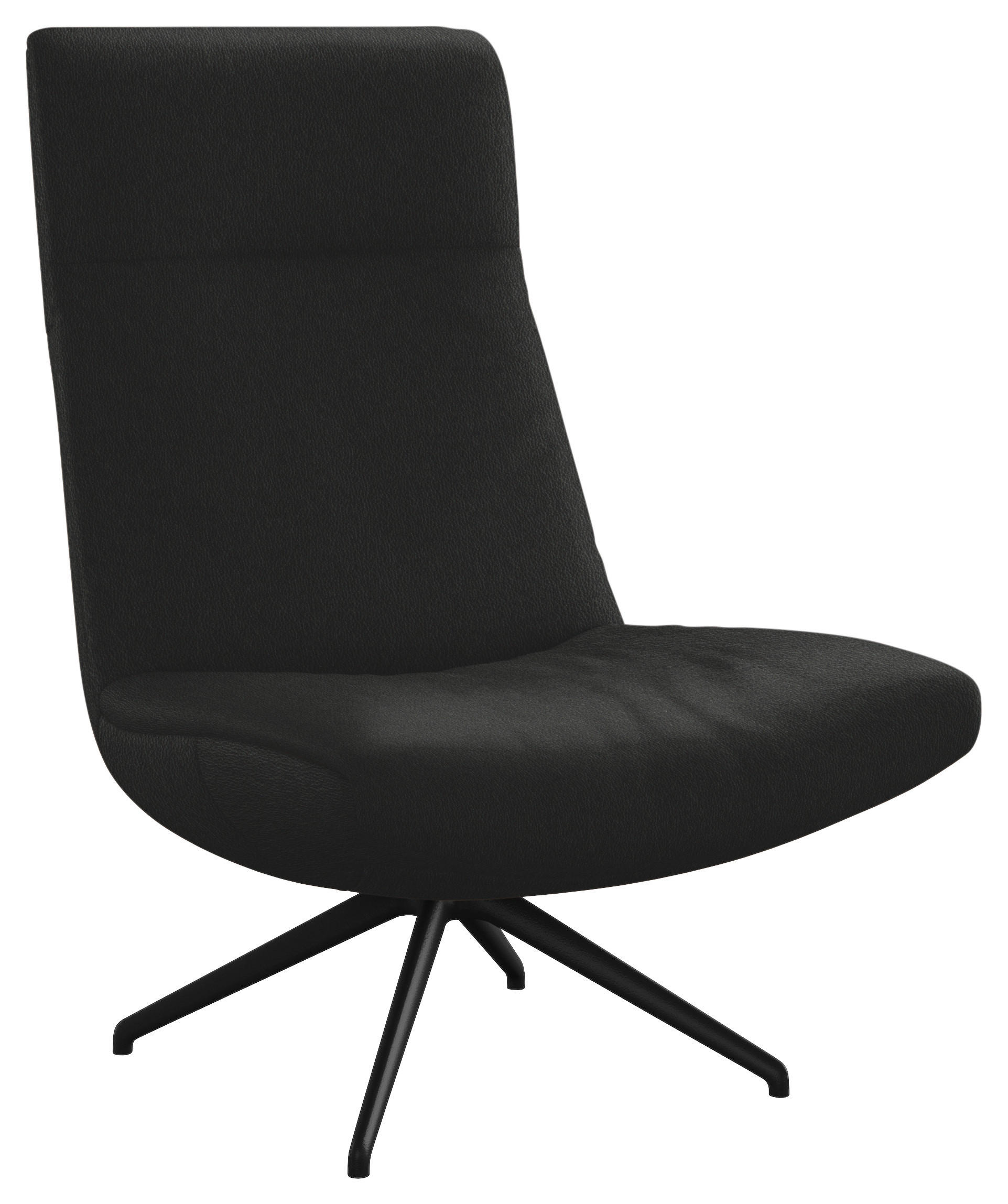 SESSEL in Echtleder Schwarz  - Schwarz, Modern, Leder/Metall (74/105/92cm) - Johann Jakob