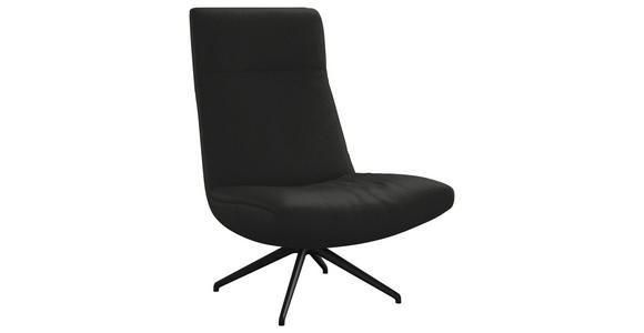 SESSEL in Echtleder Schwarz - Schwarz, MODERN, Leder/Metall (74/105/92cm) - Johann Jakob