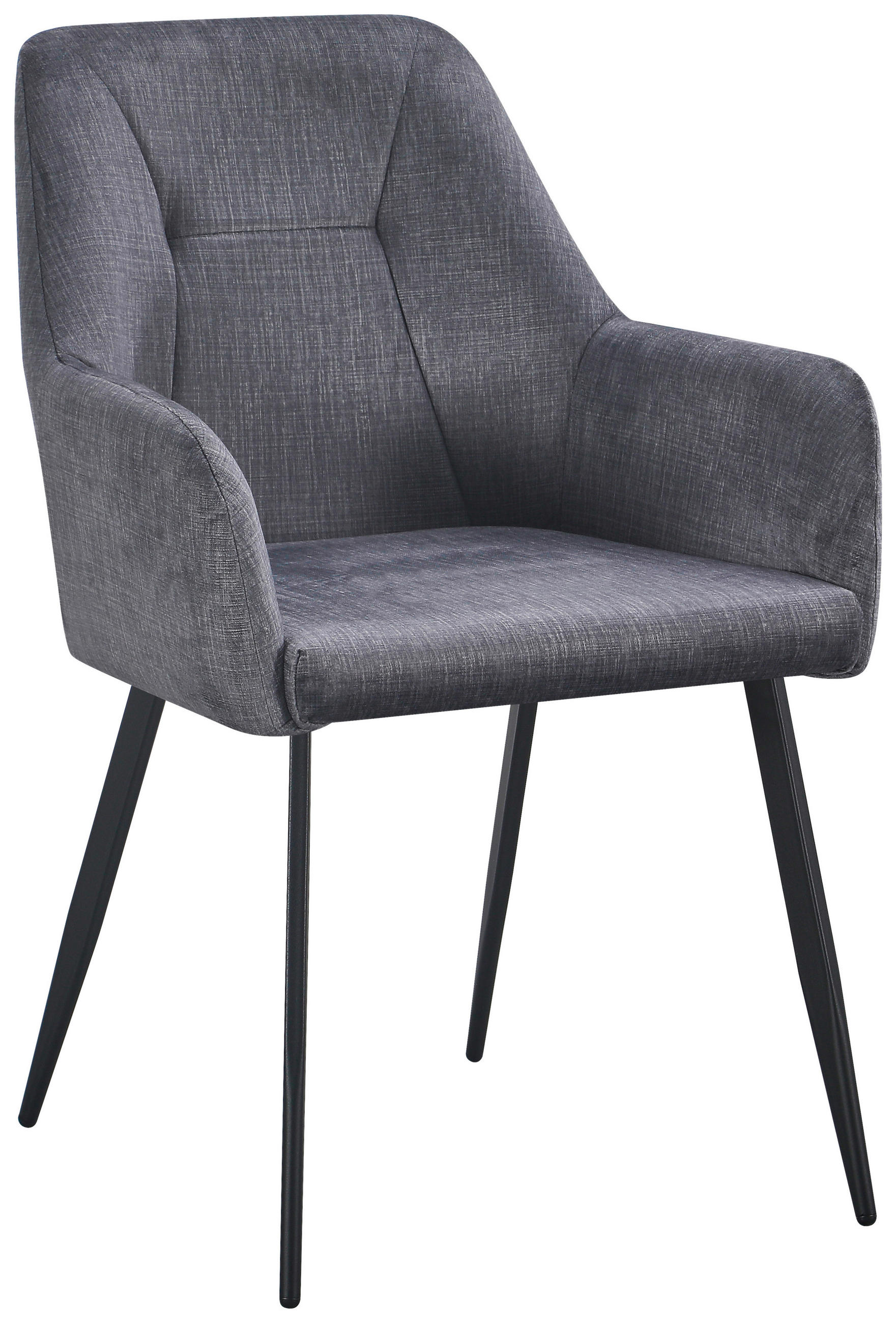 ARMLEHNSTUHL  in Eisen Webstoff  - Schwarz/Grau, Design, Textil/Metall (57/87/59cm) - Carryhome