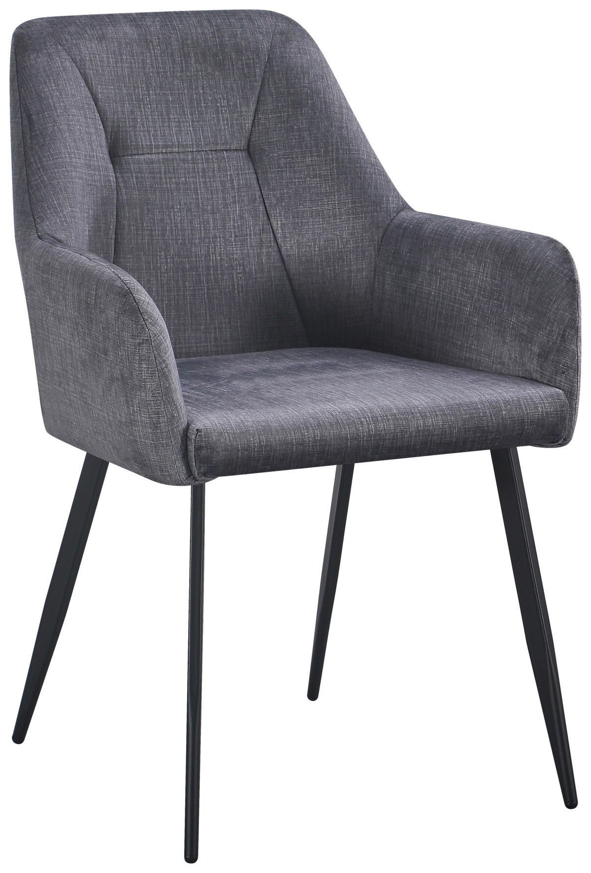 STOLIČKA S PODRÚČKAMI, železo, tkaná textília, sivá, čierna - čierna/sivá, Design, kov/textil (57/87/59cm) - Carryhome