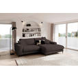 ECKSOFA  in Flachgewebe Braun  253/177 cm  - Schwarz/Braun, Design, Textil/Metall (253/177cm) - Dieter Knoll