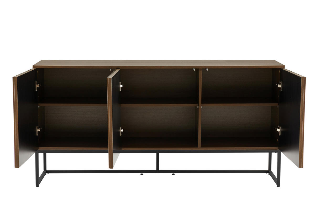 SIDEBOARD Bueno  in 160/80/40 cm  - Eiche dunkel/Schwarz, MODERN, Holzwerkstoff/Metall (160/80/40cm) - Xora
