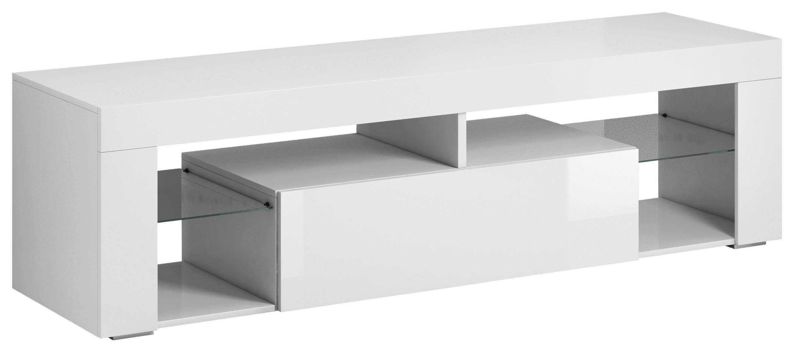 TV-ELEMENT Weiß  - Weiß, Basics, Glas/Holzwerkstoff (140/50/35cm) - P & B