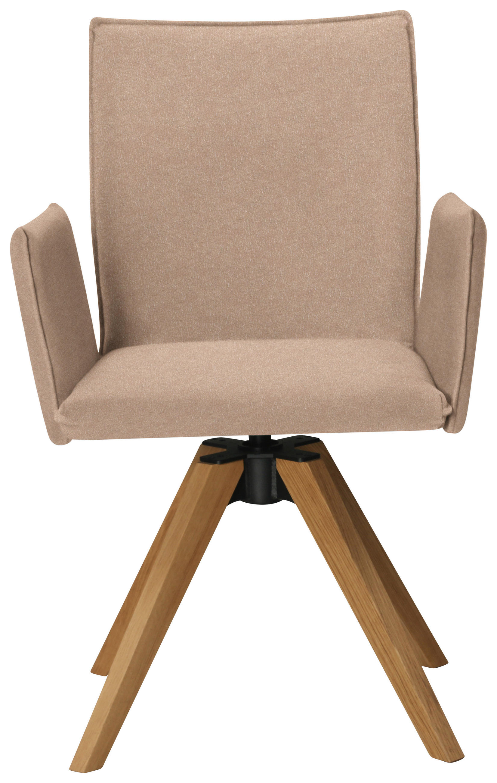 ARMLEHNSTUHL  in Lederlook  - Eichefarben/Beige, Konventionell, Holz/Textil (64/91/61cm) - Moderano