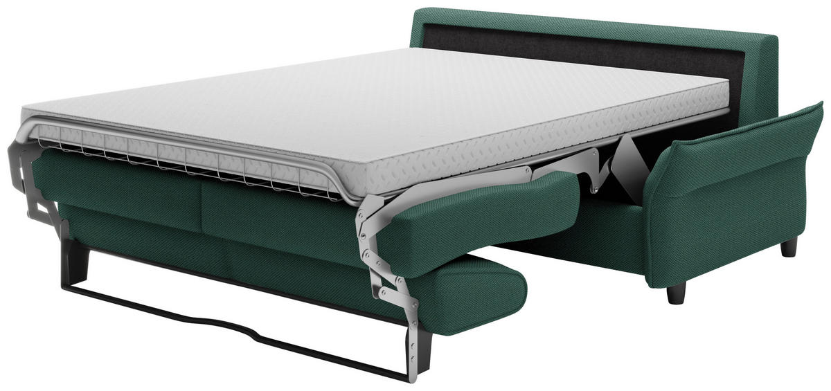 SCHLAFSOFA in Textil Waldgrün  - Waldgrün/Schwarz, Konventionell, Kunststoff/Textil (198/82/106cm) - Ti'me