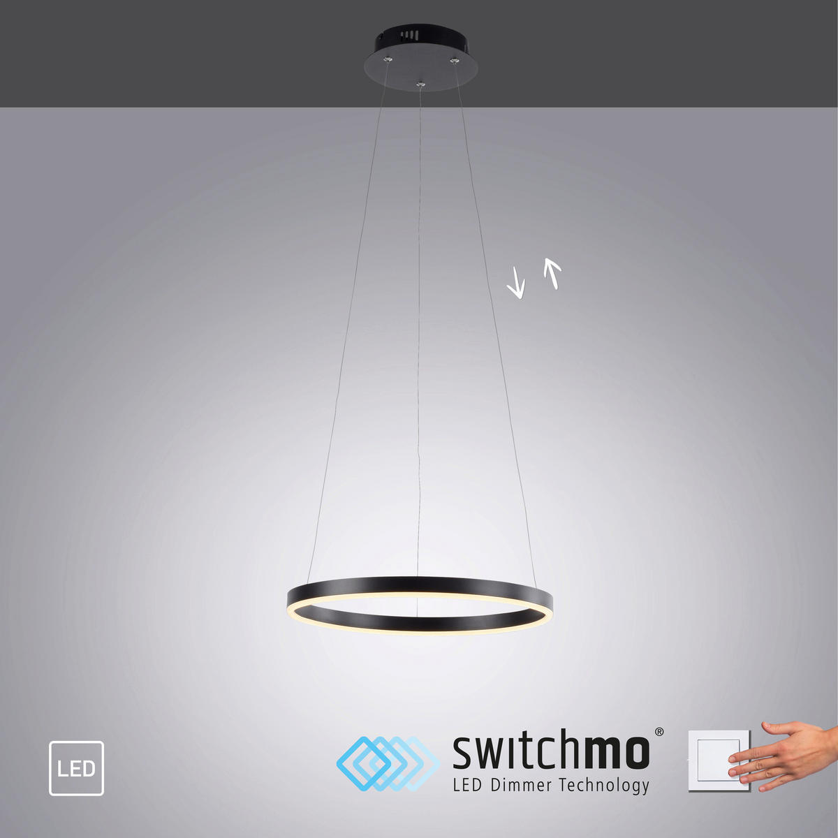 LED LUSTER  39/120 cm      - antracit, Trendi, metal/plastika (39/120cm)