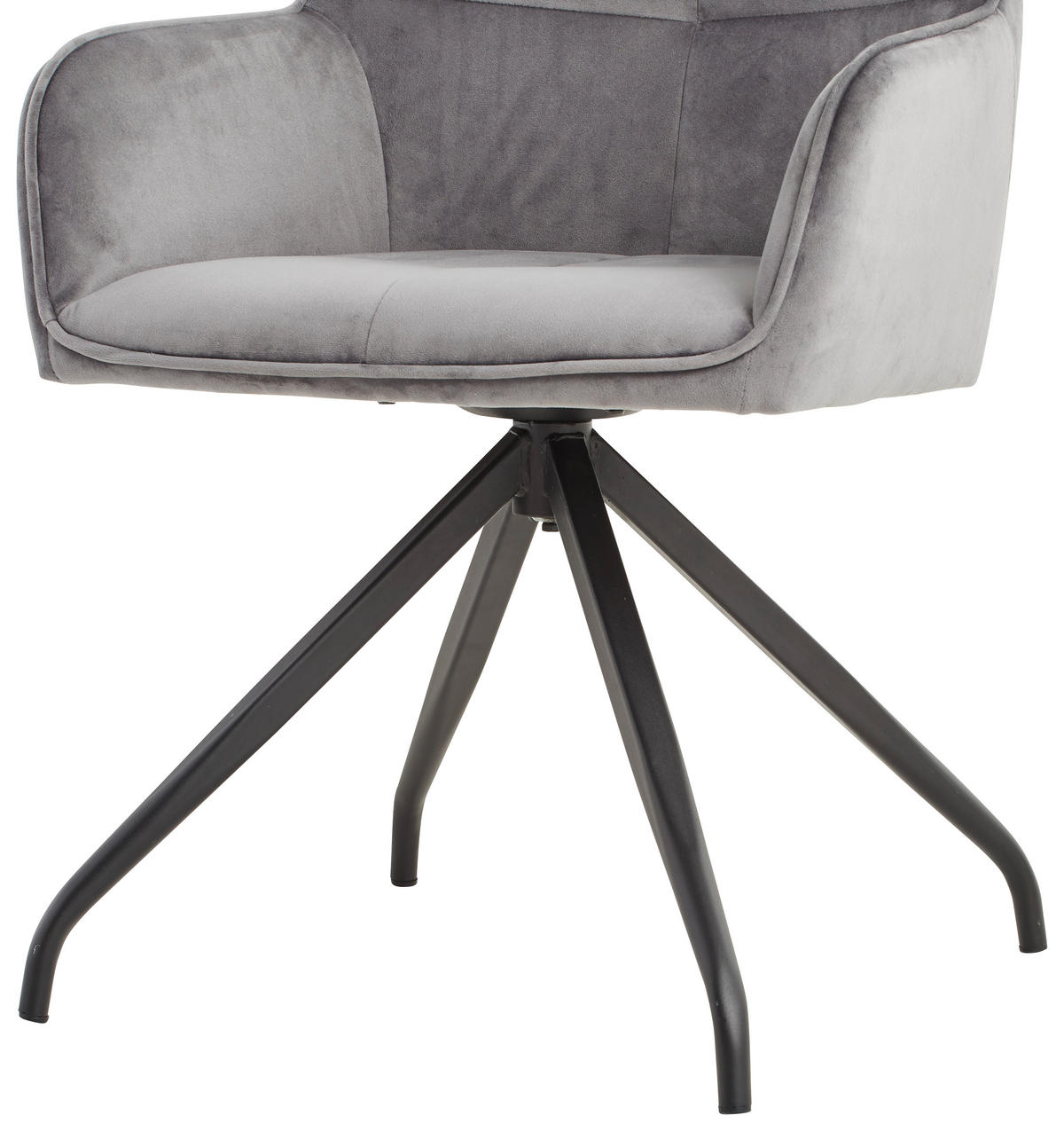 ARMLEHNSTUHL  in Eisen Samt  - Schwarz/Grau, MODERN, Holz/Textil (57/83,5/60cm) - Livetastic
