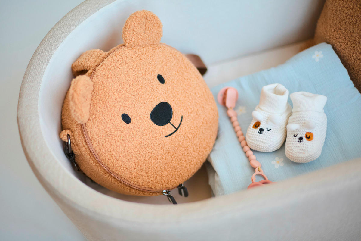 WIEGE Leinen   - Beige/Birkefarben, Basics, Holz/Kunststoff (81/79/49cm) - Childhome