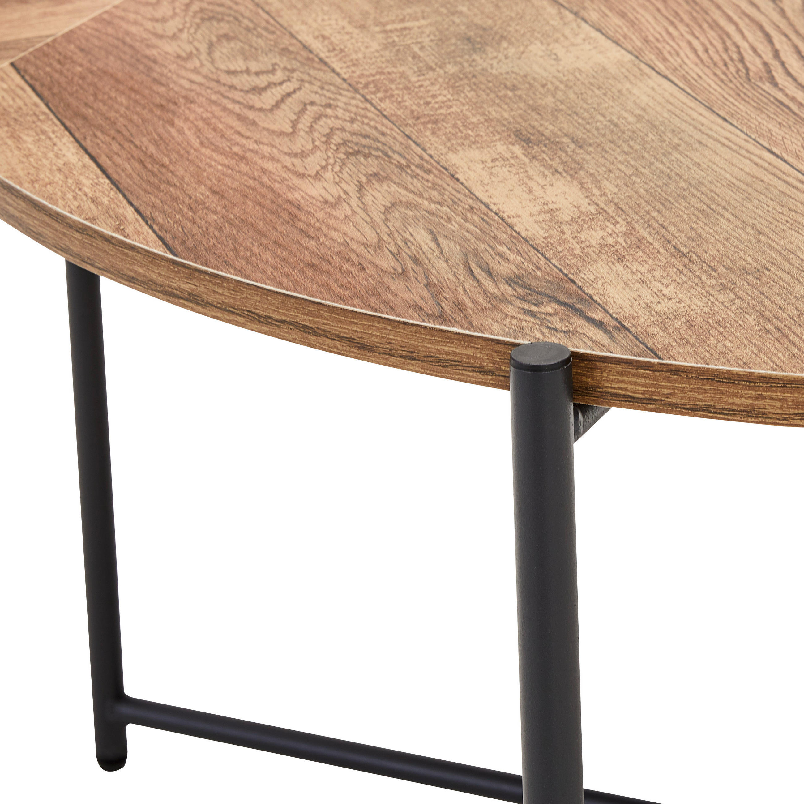 Thumbnail - Mid.you Couchtisch, Natur, Schwarz, Metall, Holzwerkstoff, rund, Rundrohr, 83x40x83 cm, Bsci, einfacher Aufbau, Wohnzimm...