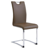 SCAUN BUCATARIE din metal, textil maro, culoare crom  - maro/culoare crom, Design, metal/textil (42/97/55cm) - Carryhome