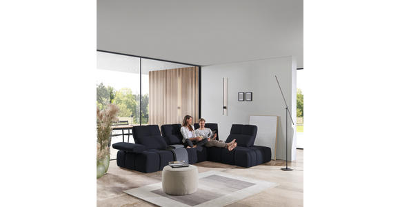ECKSOFA in Struktur Schwarz 313/233 cm - Schwarz, Design, Kunststoff/Textil (313/233cm) - Emilio Belluti