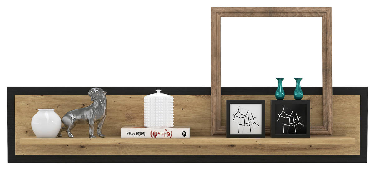 WANDBOARD140/29,6/23,4 cm Schwarz, Eichefarben  - Eichefarben/Schwarz, Basics, Holzwerkstoff/Kunststoff (140/29,6/23,4cm) - Livetastic