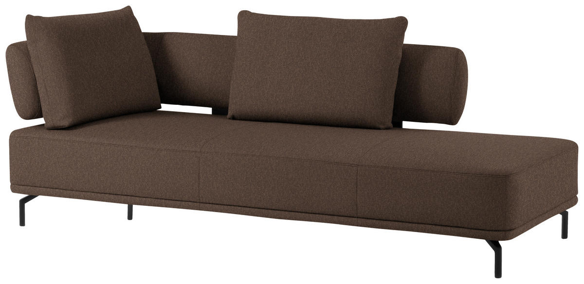 RÉCAMIERE in Flachgewebe Braun  - Schwarz/Braun, Design, Textil/Metall (227/89/101cm) - Dieter Knoll