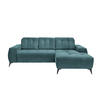 ECKSOFA in Cord Petrol  - Petrol/Schwarz, Modern, Textil/Metall (258/180cm) - Livetastic