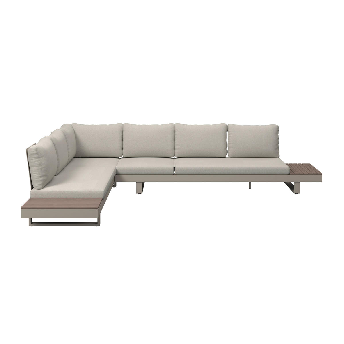 LOUNGEGARNITUR 4-teilig  245/329 cm  Aluminium  - Beige/Braun, MODERN, Kunststoff/Textil (245/329cm) - Ambia Garden
