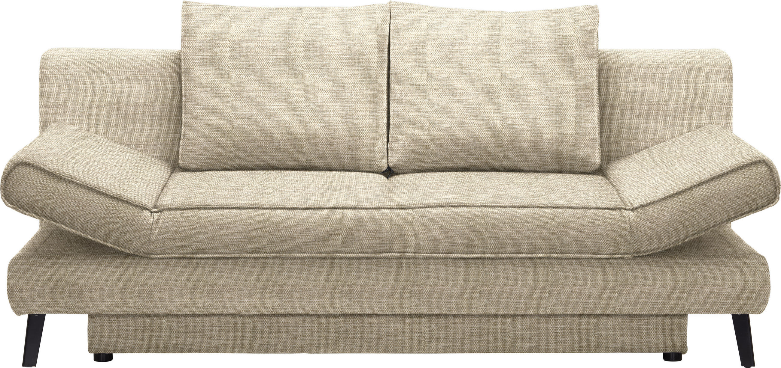 SCHLAFSOFA in Webstoff Beige  - Beige/Schwarz, Design, Textil/Metall (200/85/90cm) - Xora