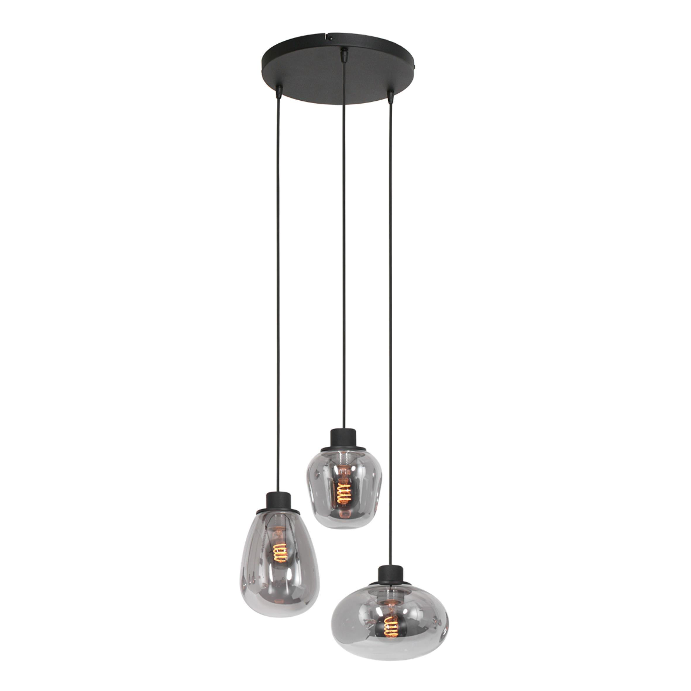 PENDELLEUCHTE 50/60-350/50 cm - Schwarz, Trend, Glas/Metall (50/60-350/50cm)