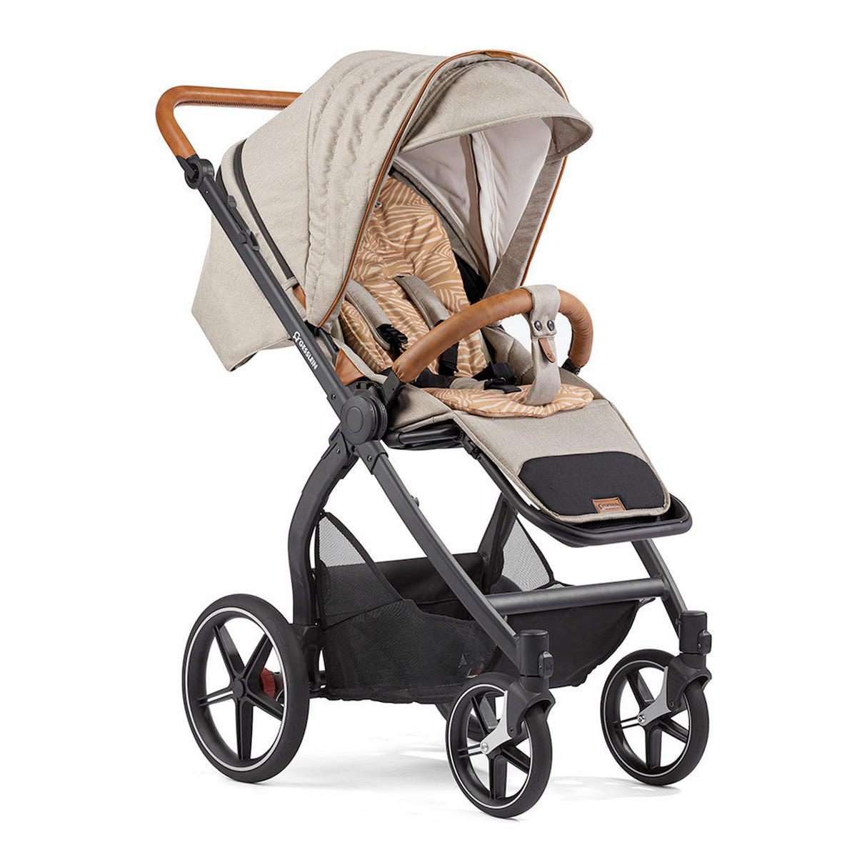 KOMBIKINDERWAGEN FX4 Swing Set  - Cognac/Graubraun, Basics, Textil (100/55/130cm) - Gesslein