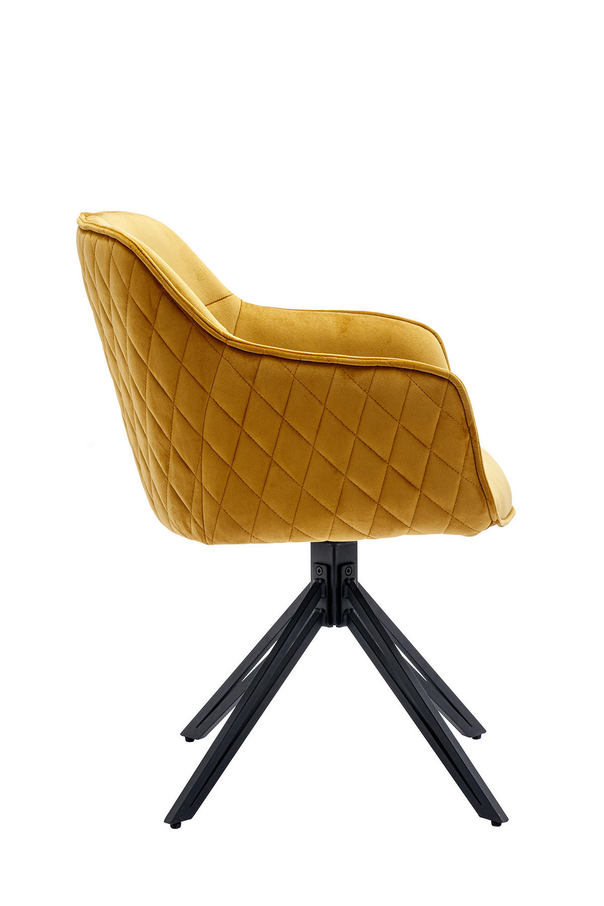 DREHSTUHL Samt Gelb  - Gelb/Schwarz, MODERN, Textil/Metall (59/83/60cm) - Livetastic