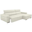 ECKSOFA DUA in Echtleder Weiß  293/170 cm  - Chromfarben/Weiß, Design, Leder/Metall (293/170cm) - Novel