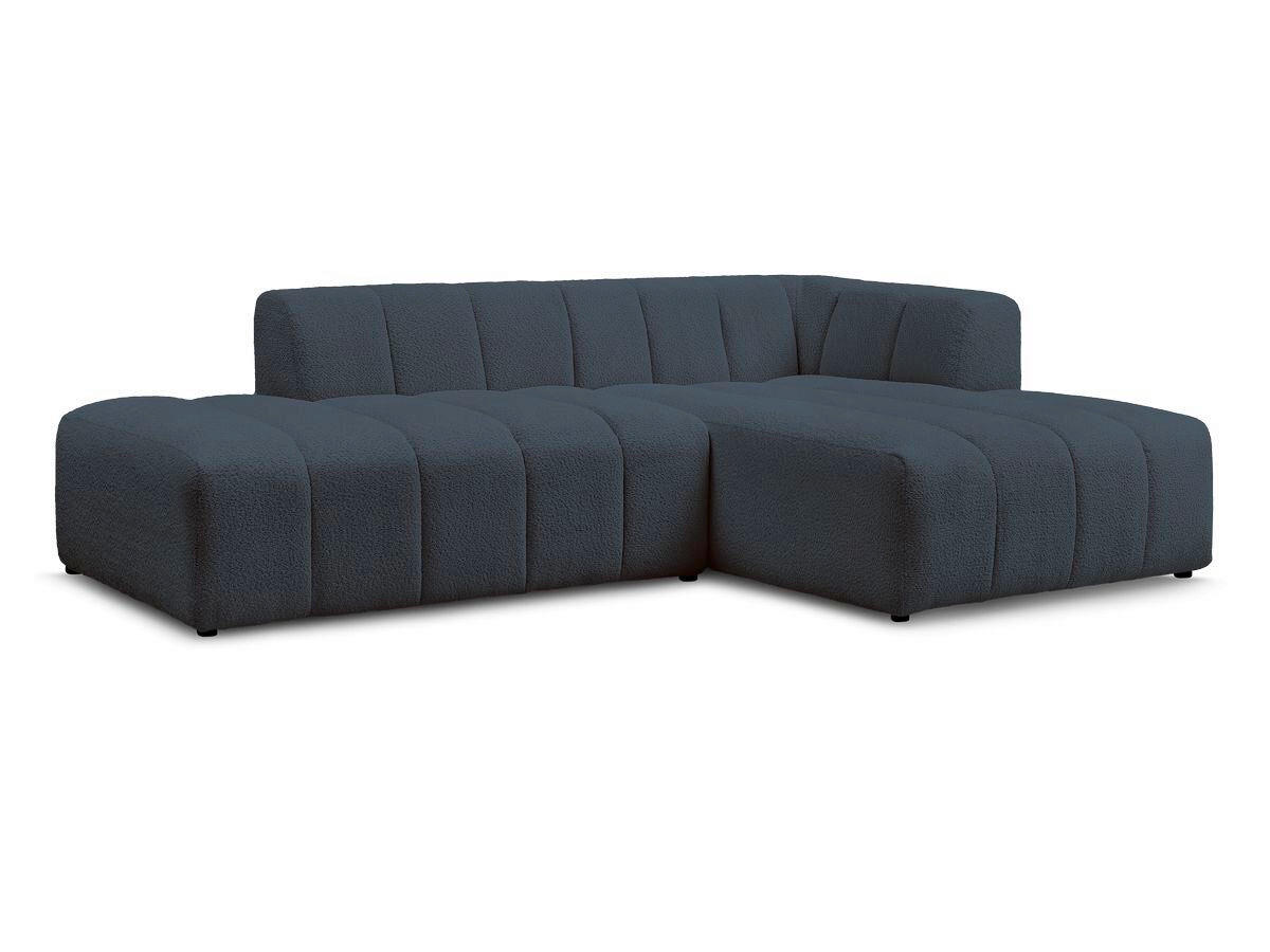 ECKSOFA  ANNECY Dunkelblau Bouclé  - Schwarz/Dunkelblau, MODERN, Kunststoff/Textil (262/170cm)