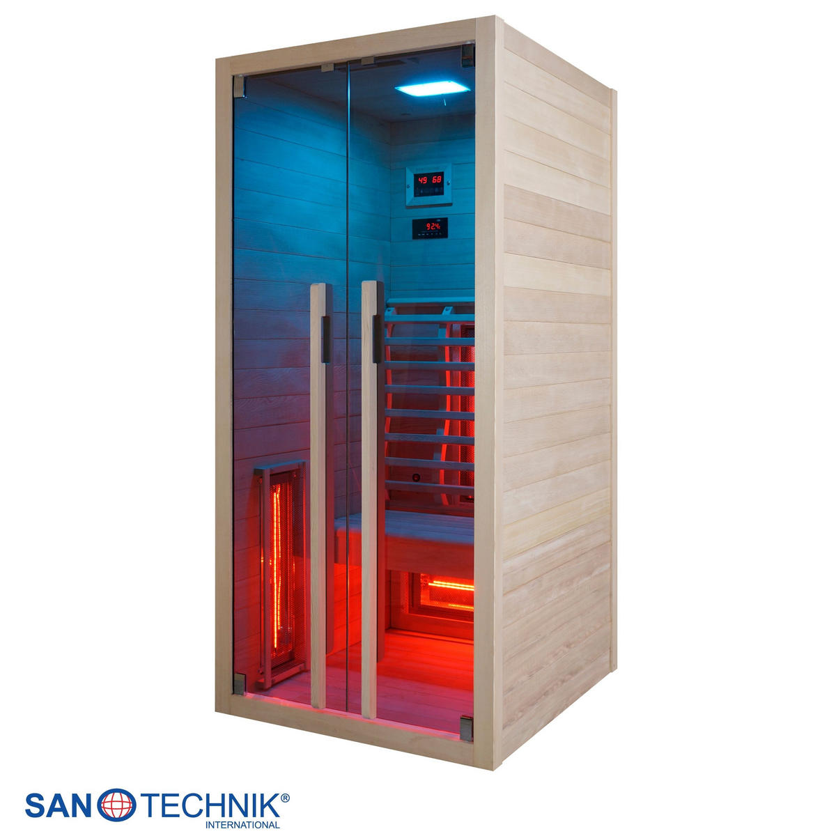 INFRAROTKABINE für 1 Personen RUBY 1  - Naturfarben, Basics, Holz (90,5/195/100cm) - Sanotechnik