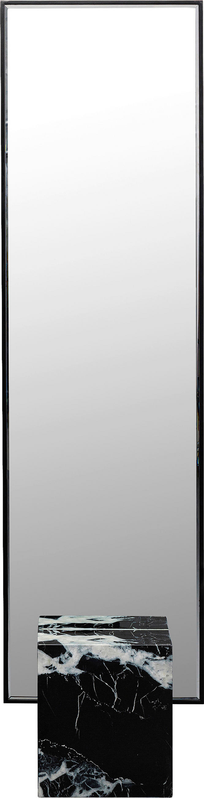 STANDSPIEGEL 46/180/30 cm  - Schwarz/Grau, Design, Glas/Naturmaterialien (46/180/30cm) - Kare-Design