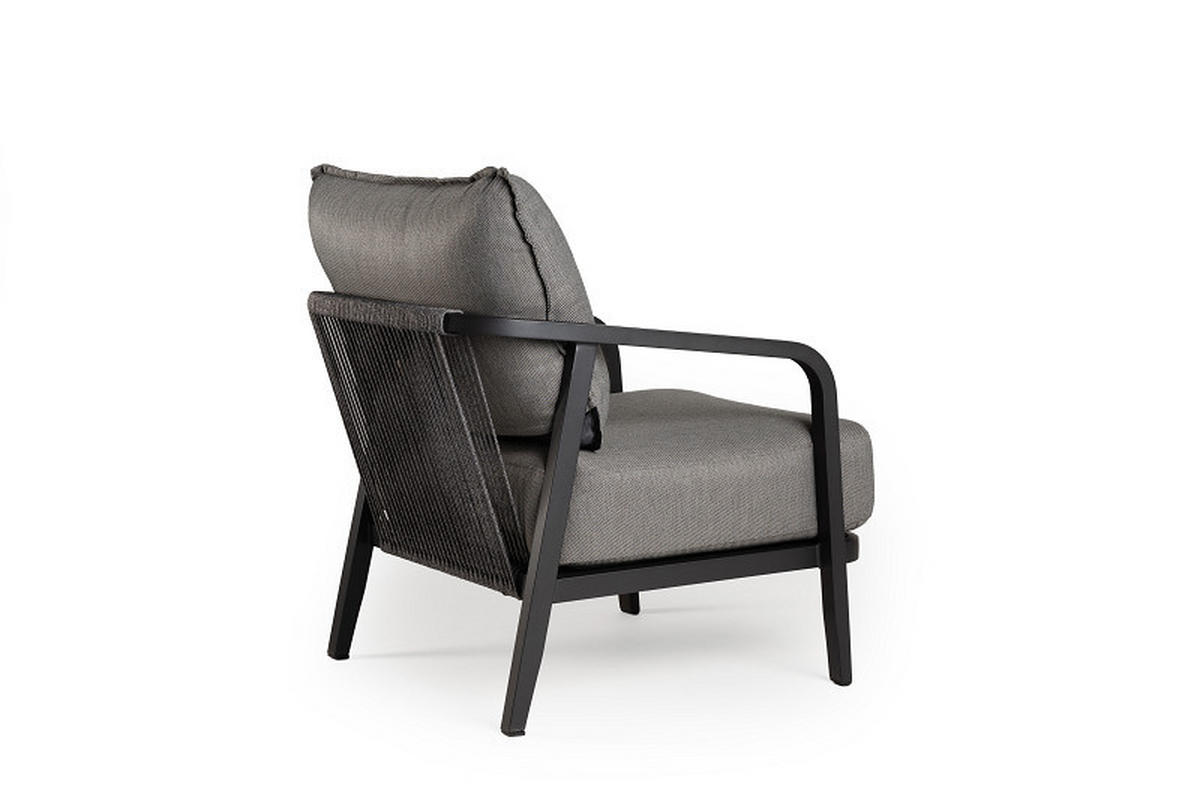 LOUNGESESSEL  - Anthrazit, Basics, Textil/Metall (74/69,5/76cm) - Tierra Outdoor