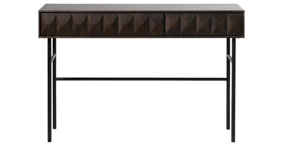 KONSOLENTISCH Eiche furniert, teilmassiv Dunkelbraun - Dunkelbraun/Schwarz, Trend, Holz/Holzwerkstoff (117/39/75cm) - Carryhome