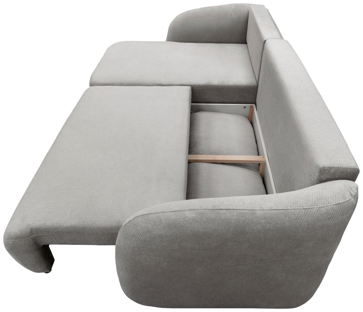 ECKSOFA PORTO Hellgrau  - Hellgrau/Schwarz, Design, Textil (154/270cm) - MID.YOU