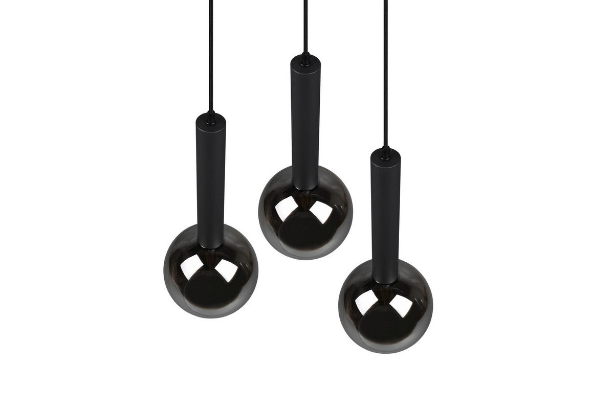 HÄNGLAMPA Clayton 45/150 cm  - svart, Design, metall (45/150cm) - Dieter Knoll