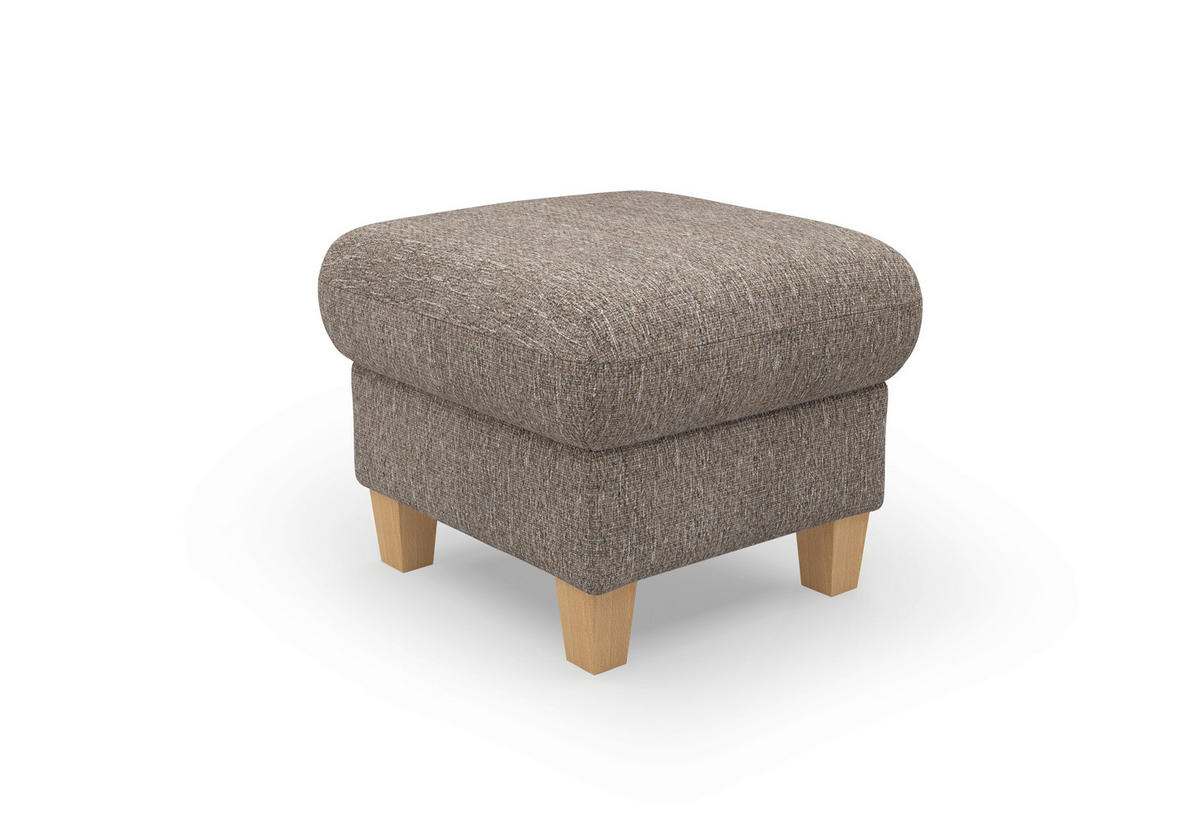 HOCKER GLENDALE E Chenille Cappuccino  - Eichefarben/Cappuccino, KONVENTIONELL, Holz/Textil (58/48/58cm) - Sit & More