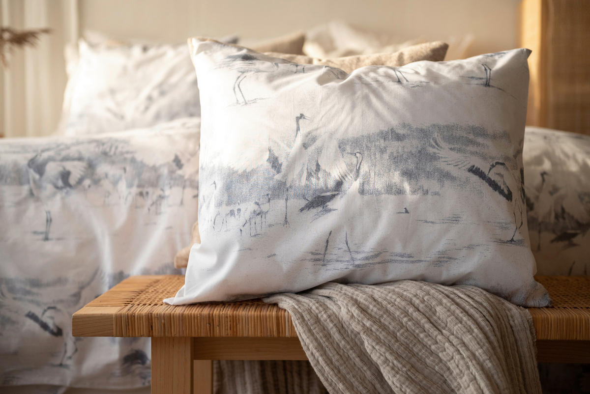PÅSLAKANSET 150/200 cm  - vit/ljusblå, Basics, textil (150/200cm) - Best Price