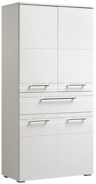 HOCHSCHRANK 76/156/38 cm  - Chromfarben/Weiß Hochglanz, KONVENTIONELL, Holzwerkstoff/Kunststoff (76/156/38cm) - Xora
